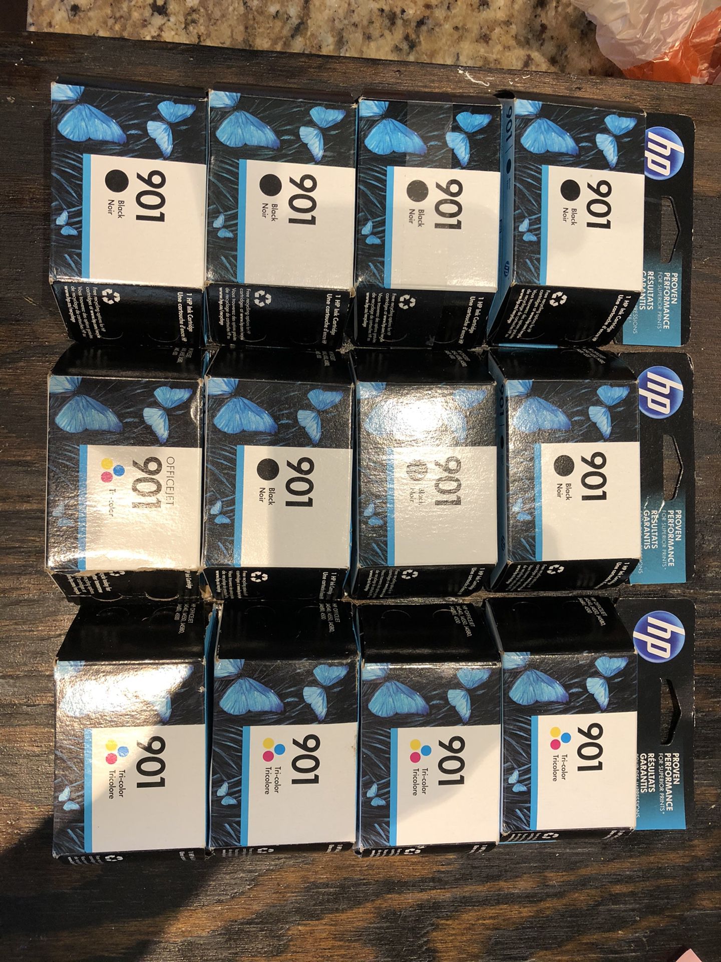 NEW 901 HP INK CARTRIDGES BLACK AND COLOR