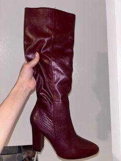 New burgundy heels booties