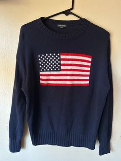 Wild Fable knit sweater with US flag design, women's size XXS
