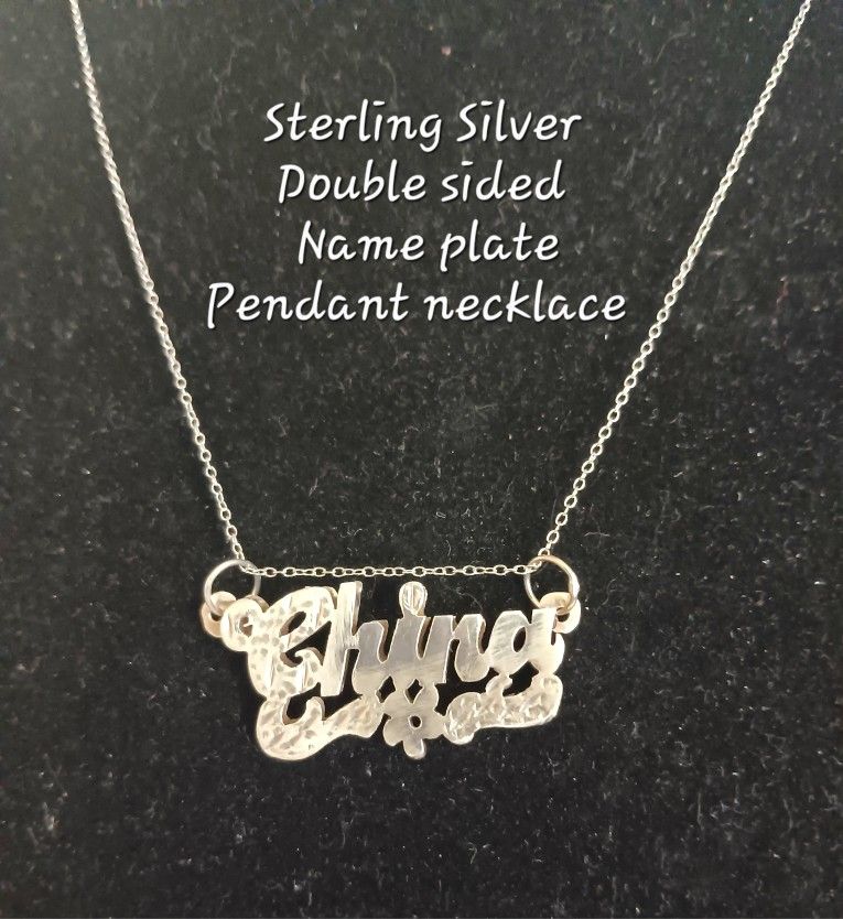Name Plate Sterling Pendant 