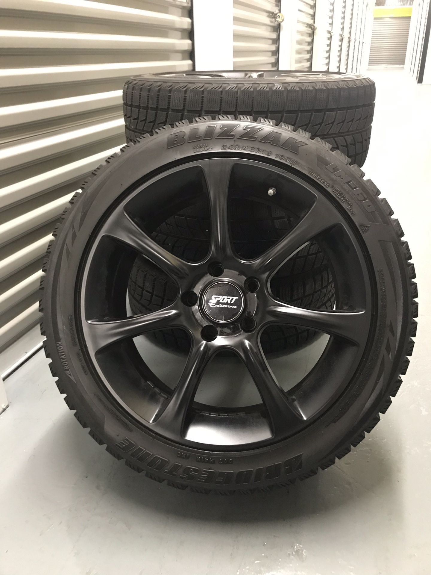 Blizzak winter tires w/ 18” rims - black