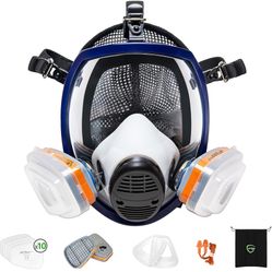 New In Box AirGearPro G-750 Respirator Full Face Mask with A1P2 Filters Anti-Gas, Anti-Dust | Gas Mask Ideal for Painting, Woodworking, Construction, 