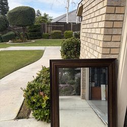 35 X 29 Inch BeautifulBevelled Brown Mirror