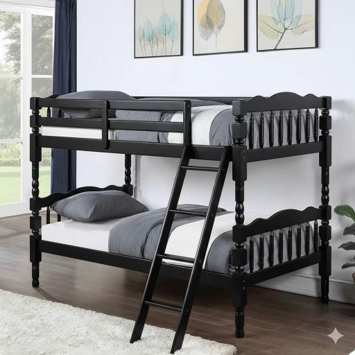 $169 twin bunk bed not including mattress-black color only