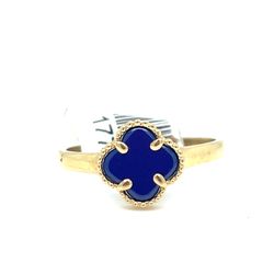 14KT Yellow Gold Blue Clover Ring 1.60g Size 7-1/2 177120/4