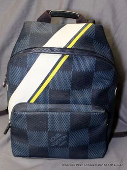 Louis Vuitton Apollo Giant Damier Infini Cobalt Canvas Yellow White