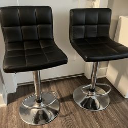 Two Adjustable Bar Stools 