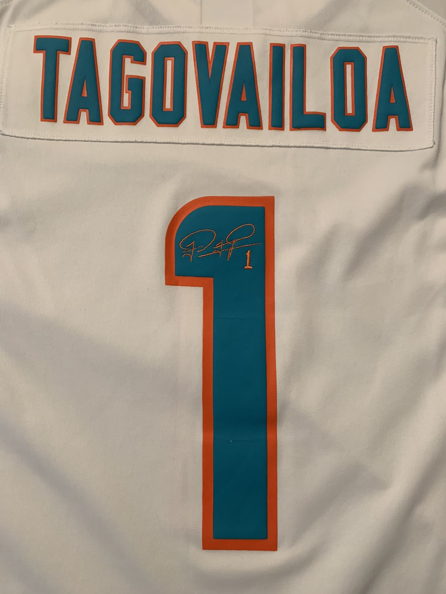 Custom Autographed Tua Dolphins Jersey Large 