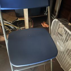 4 Blue Folding Chairs 