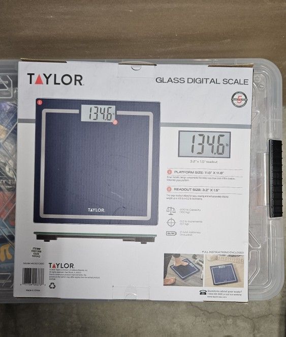 NEW IN BOX Taylor Glass Digital Scale.