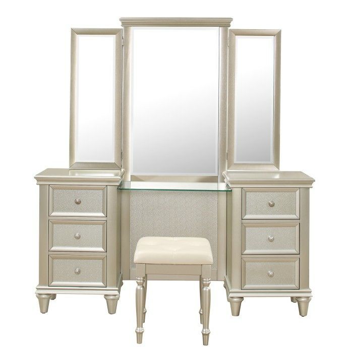 New vanity with mirror and stool tax included