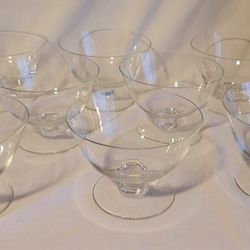 Set Of 8 Clear Glass Footed Dessert Parfait Fruit Bowls