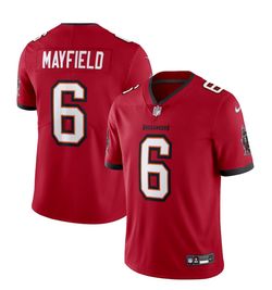 Baker Mayfield Nike On-Field Red Jersey With Stitched letters And Numbers New