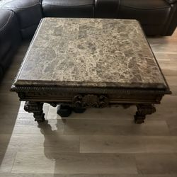 Coffee Table Marble And Wood 
