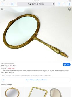 Antique Vintage Burwood mirror, wall art decor gold