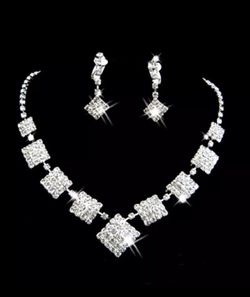 Crystal Bridal Jewelry Sets Rhinestone Silver Plated Wedding Acessories