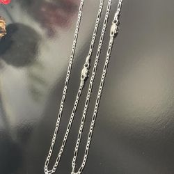 italian silver 2mm figaro chains 18 and 20 inch option