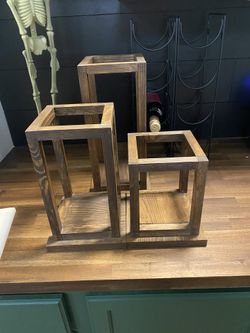 3 Wood Lanterns