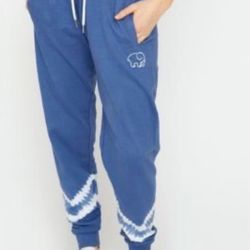 Ivory Ella Blue  Joggers with White Accents