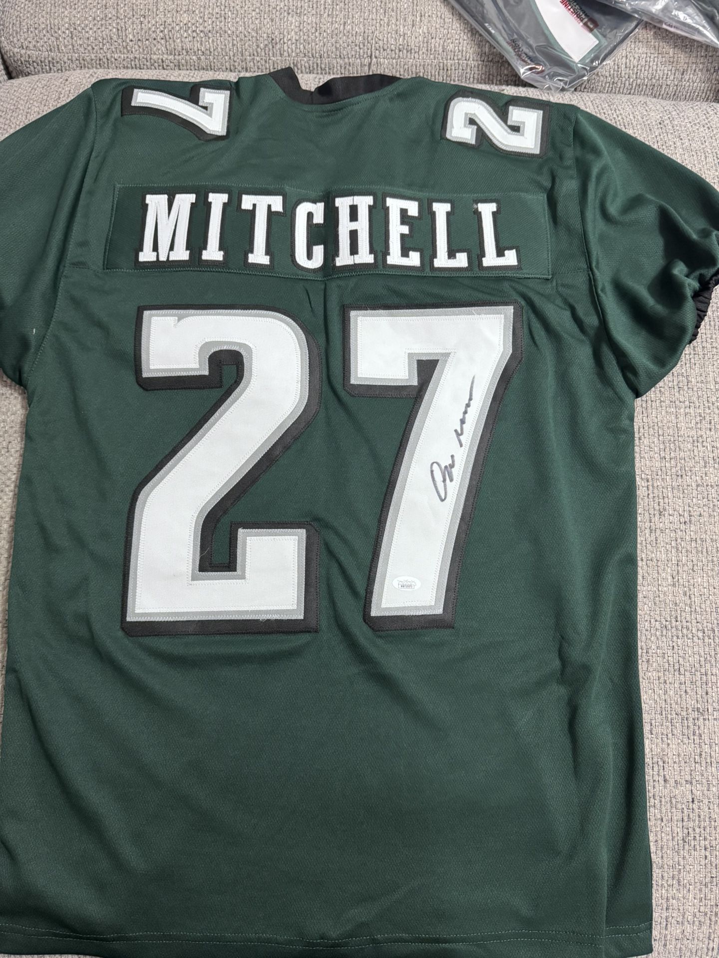 Quinyon Mitchell Signed Autograph Custom Jersey - JSA Coa Sticker Only - Philadelphia eagles