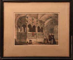 The Shrine of the Countess de la Warre, Boxgrove Priory 19th Century Etching