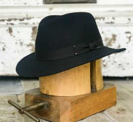 Bailey of Hollywood  Curtis Black Wool Hat Fedora Style Size Small 