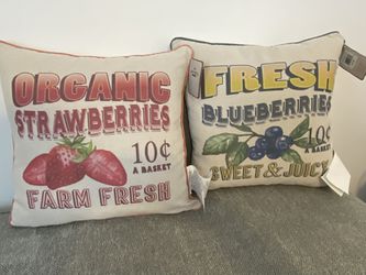 Set Of NWT Farmhouse Accent 16x16 Stuffed Pillows 2 Pillows Thumbnail