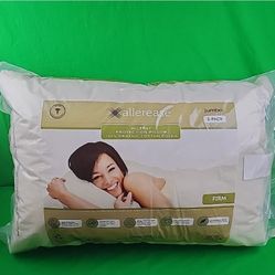 AllerEase 100 Organic Cotton Cover Allergy Protection Pillow Jumbo Set of 2