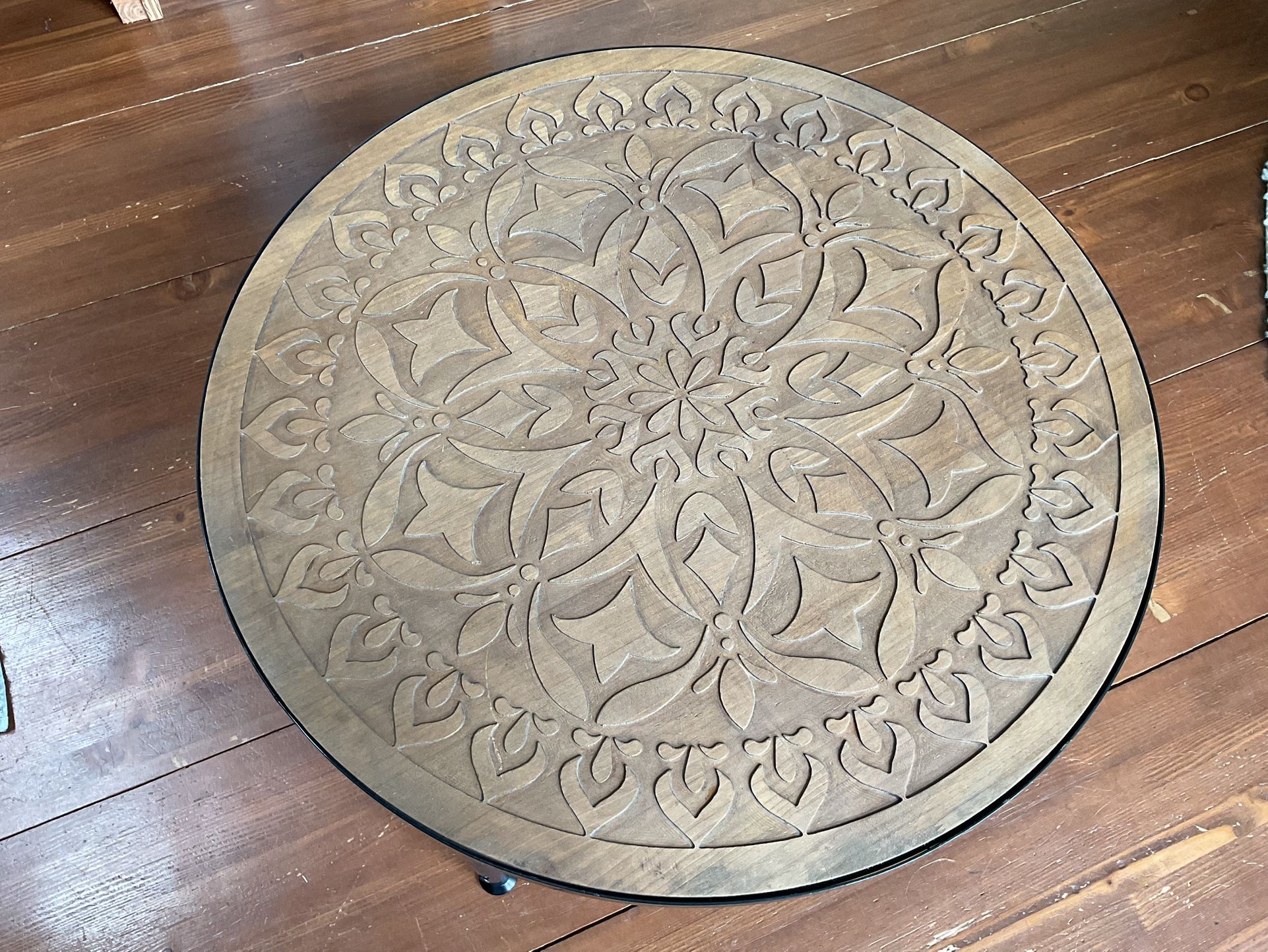 Mandala Wood Carved Coffee Table (PENDING)