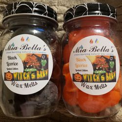 Halloween Wax Melts Mia Bella's Candles All Natural Palm Wax Black Licorice Scented