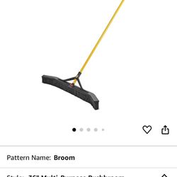Rubbermaid Commercial Products Maximizer 36" Push to Center Push Broom Polypropylene Fill Black Angled Sides Medium Bristles for Indoor/Outdoor Multi-