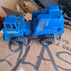 Tonka Blue Bucket Truck Construction  3.25" Plastic  Die Cast 1992 Vintage Toy-$4.00