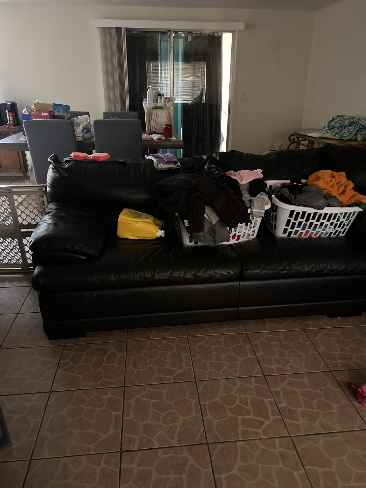 Free Black Leather Sectional Couch 