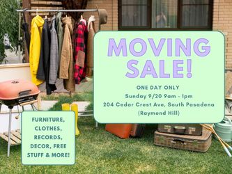 Furniture, clothes, decor, records, free stuff & more!