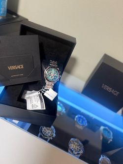 Versace Watch Versace Sport Chrono 44MM - Bicolor (SS&IPRG 5N) Case - Black Aluminum Top Ring - Green Dial - Bicolor Band 44MM VEZCA0424 #10