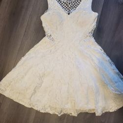 White Lace Short Party Dress Women's Size 6