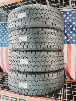 📍 4 Matching Used Tires LT275/70R18 GOODYEAR WRANGLER ADVENTURE TERRAIN KEVLAR 275 70 18