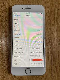 RARE IOS 10.3.3 Apple iPhone 6s - 64GB - Silver (Unlocked) A1633 (CDMA + GSM)