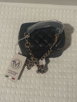 Valentino Orlandi Vittoria Top Handle Vanity Box Bag in Black