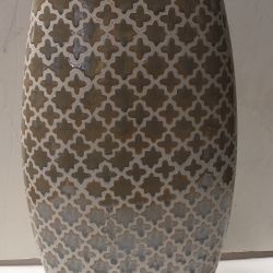 Decorative Vase, mosaic, ceramic, 13 inches tall, 7 inches wide, 4 inches by 2 inches mouth