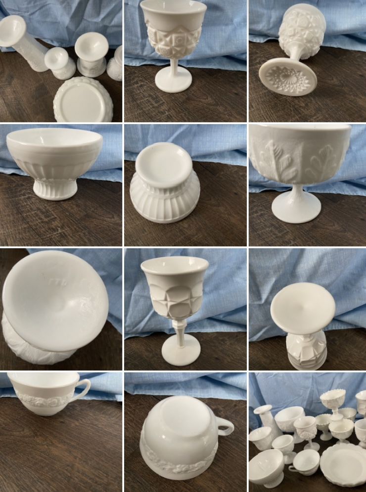 Milk Glass Collection 13 Pieces