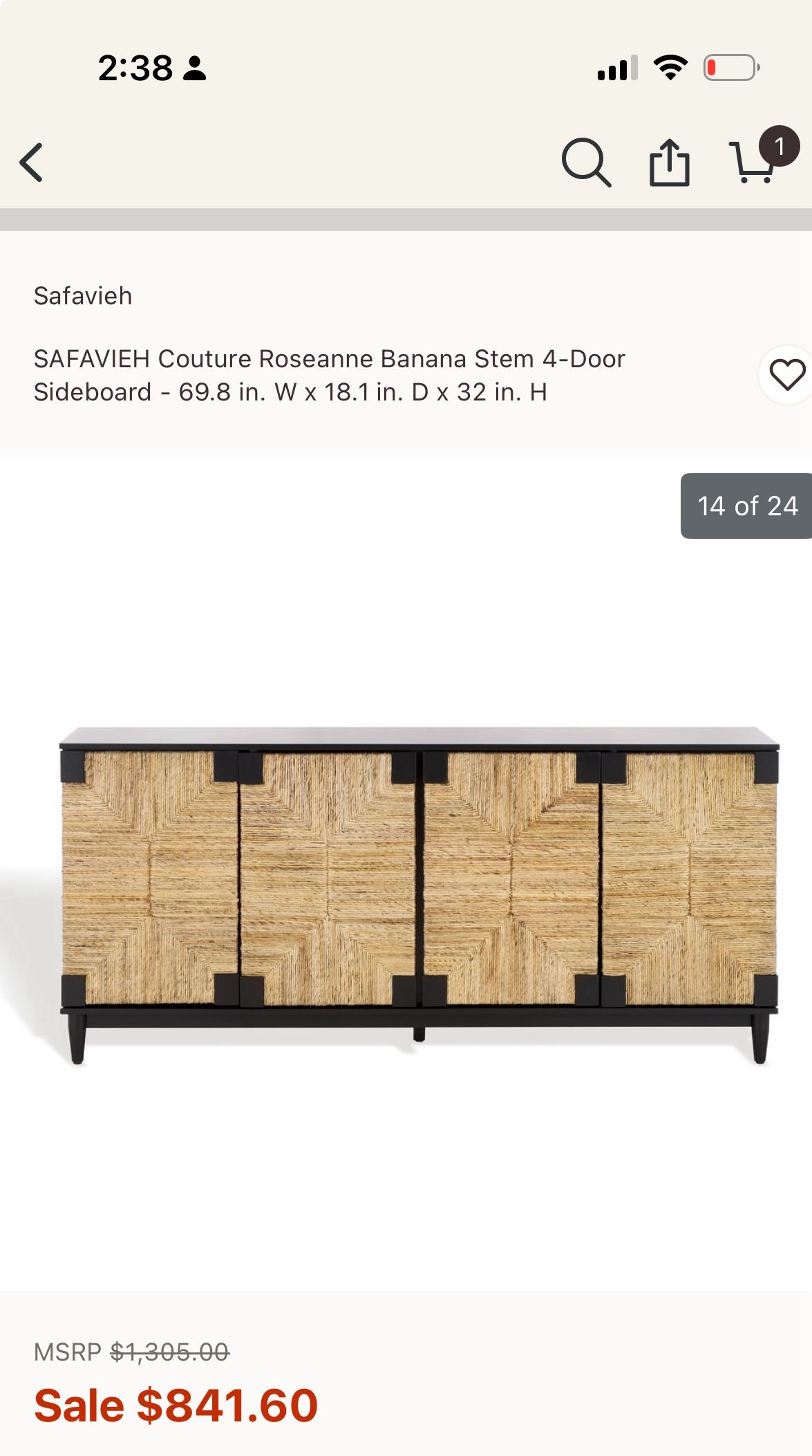 This A Great Deal. New In Box! Never Been Opened. SAFAVIEH Sideboard