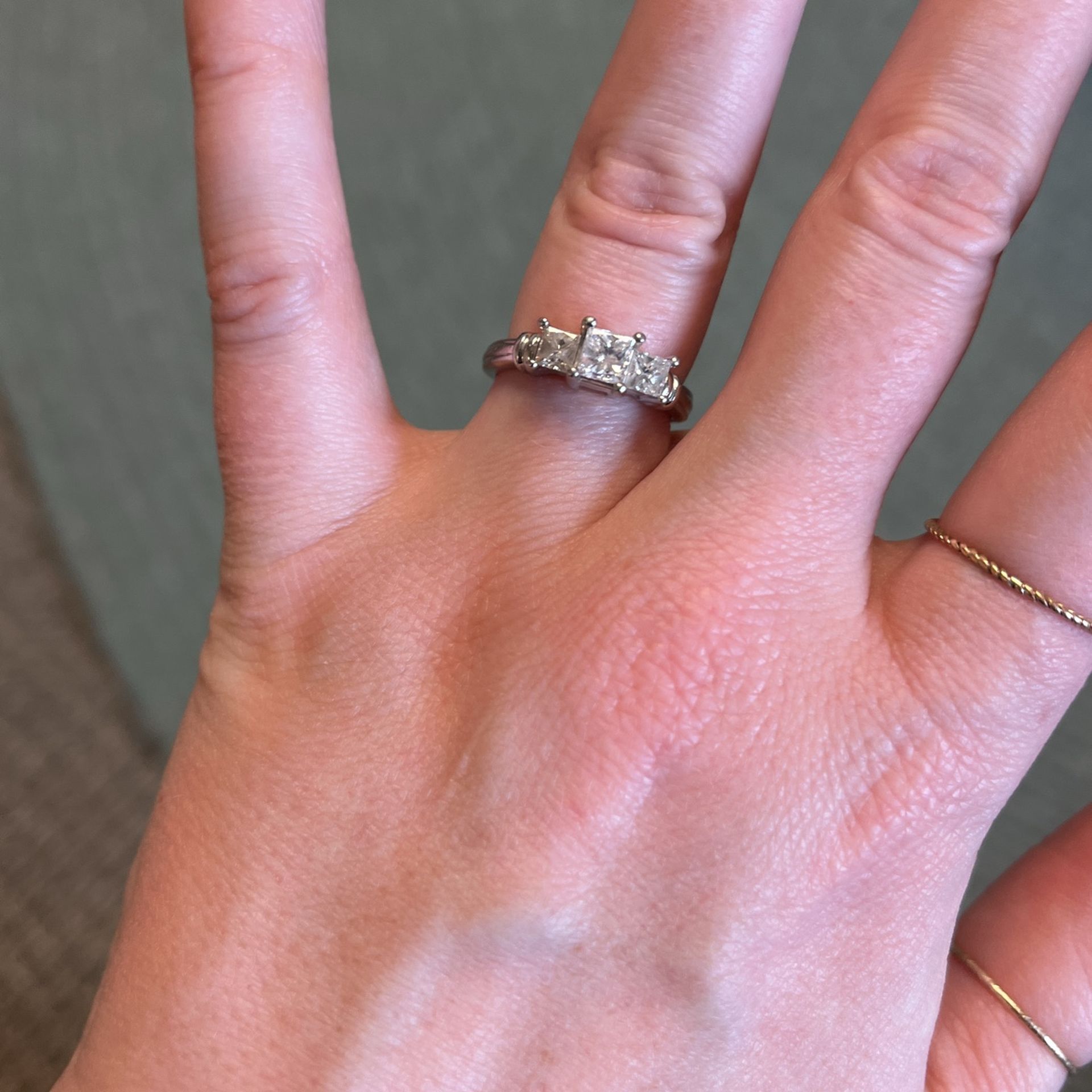 Natural Diamond Princess Cut Platinum Engagement Ring