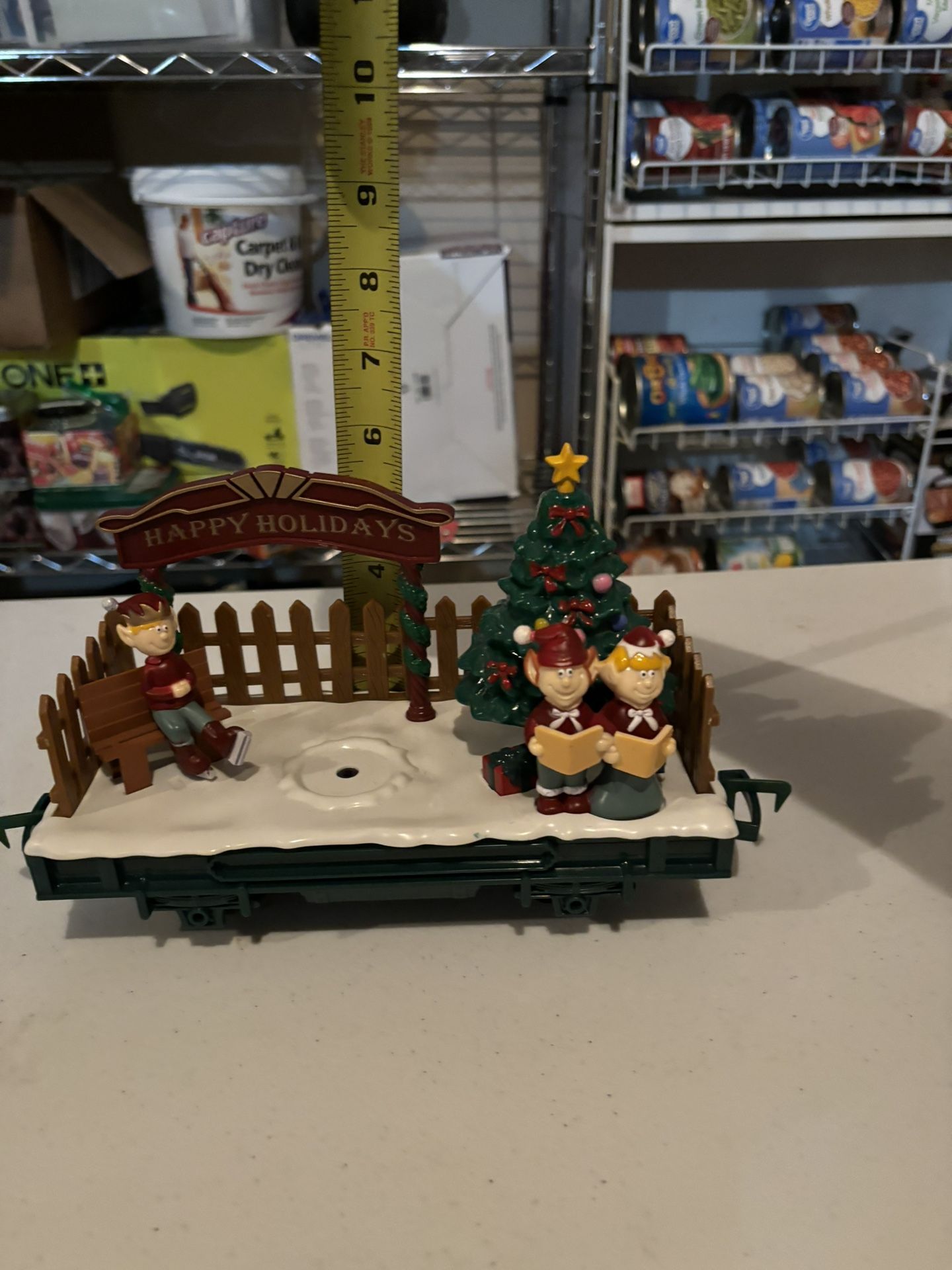 North Pole Express Train With Christmas Tree And Elves