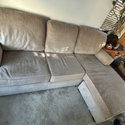 Modern Tan  Sectional Couch with Chaise – Great Condition – $200