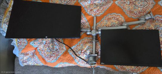 Dual Monitor Setup with Arm Mount 27"/24" fhd