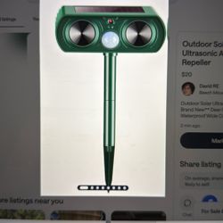 Outdoor Solar Ultrasonic Animal Repeller 