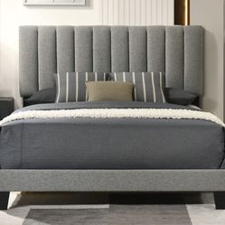 Brand New Grey Queen Bed Framewl w Mattress (Available In Eastern King)