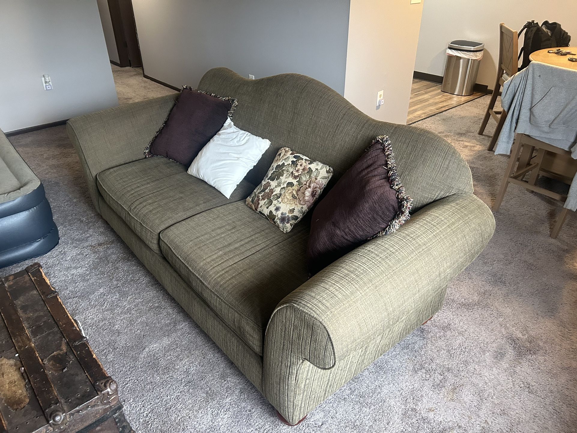 Free Couch And Queen Size Foam Mattress With Box Spring And Frame