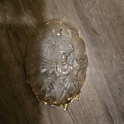 Vintage Angel Glass Bowl Set – Gold Trim
